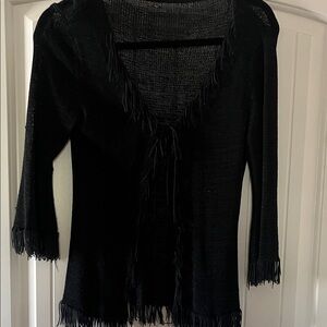 Black Fringe Women's Sweater